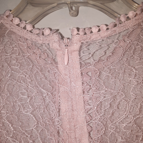 HEARTLOOM Anthropologie Lace Tiered Dress Dusty Rose Pink XS 0 2 NWOT - Picture 7 of 12